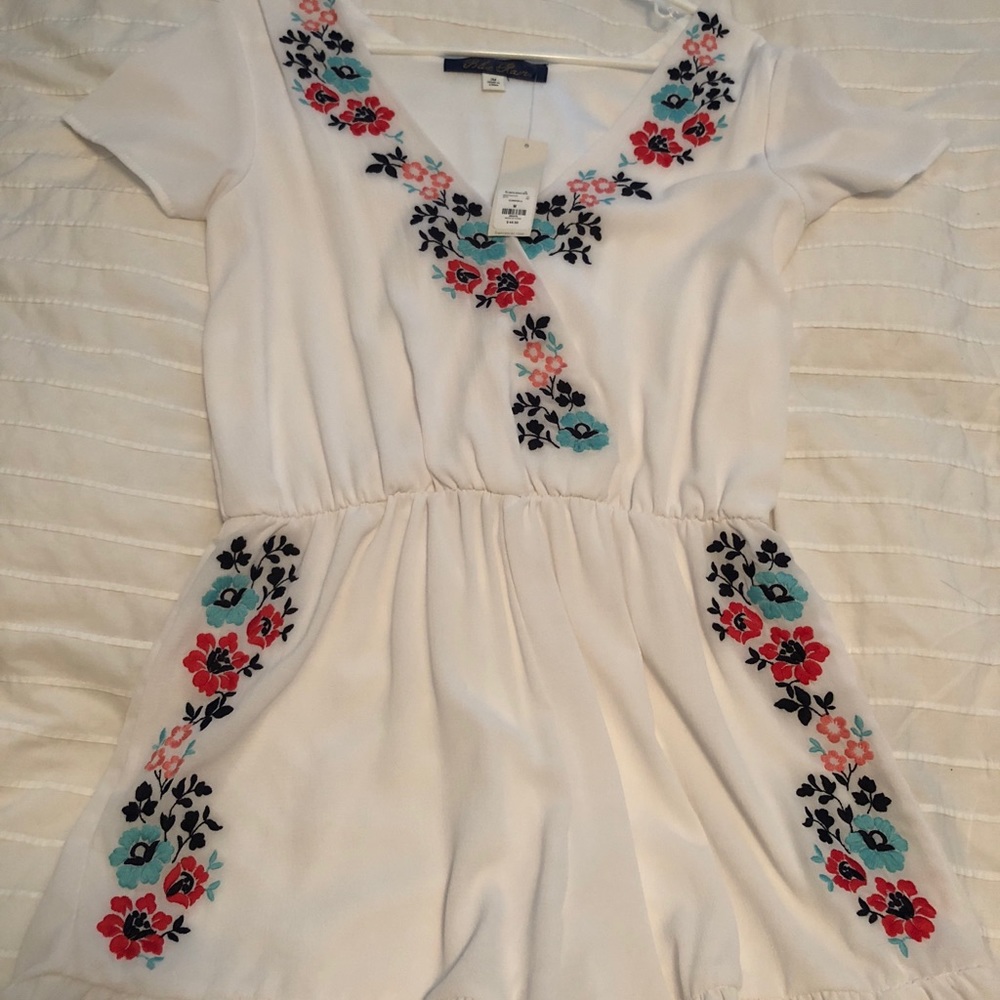 White Floral Romper